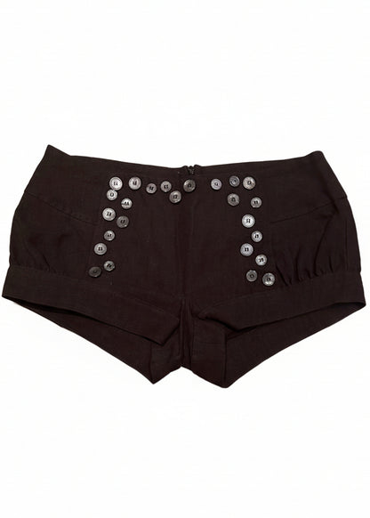 Multi-Button Sailor Short in Black