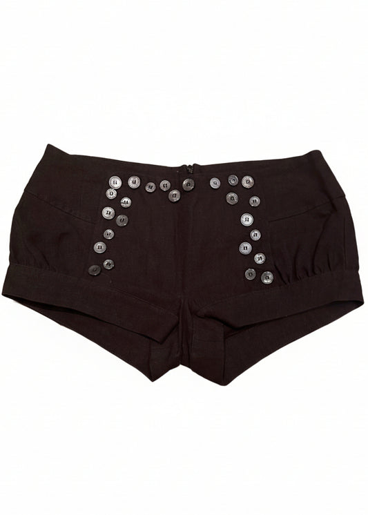 Multi-Button Sailor Short in Black