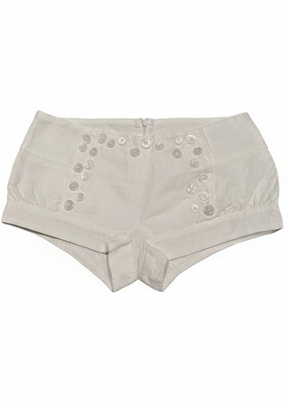 Multi-Button Sailor Short in White