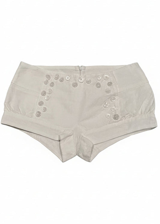 Multi-Button Sailor Short in White
