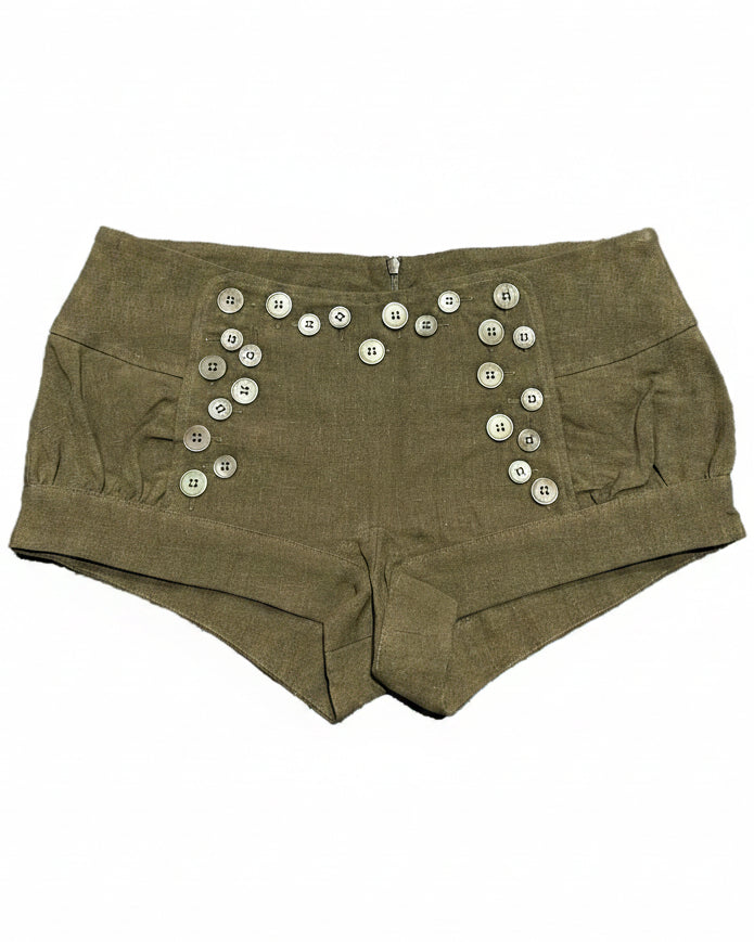 Multi-Button Sailor Short in Olive