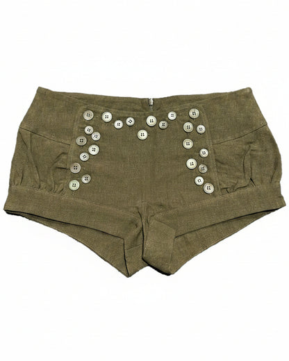Multi-Button Sailor Short in Olive