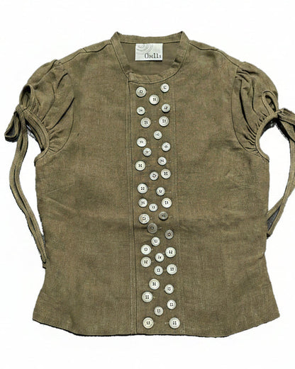 Multi-Button Sailor Top in Olive