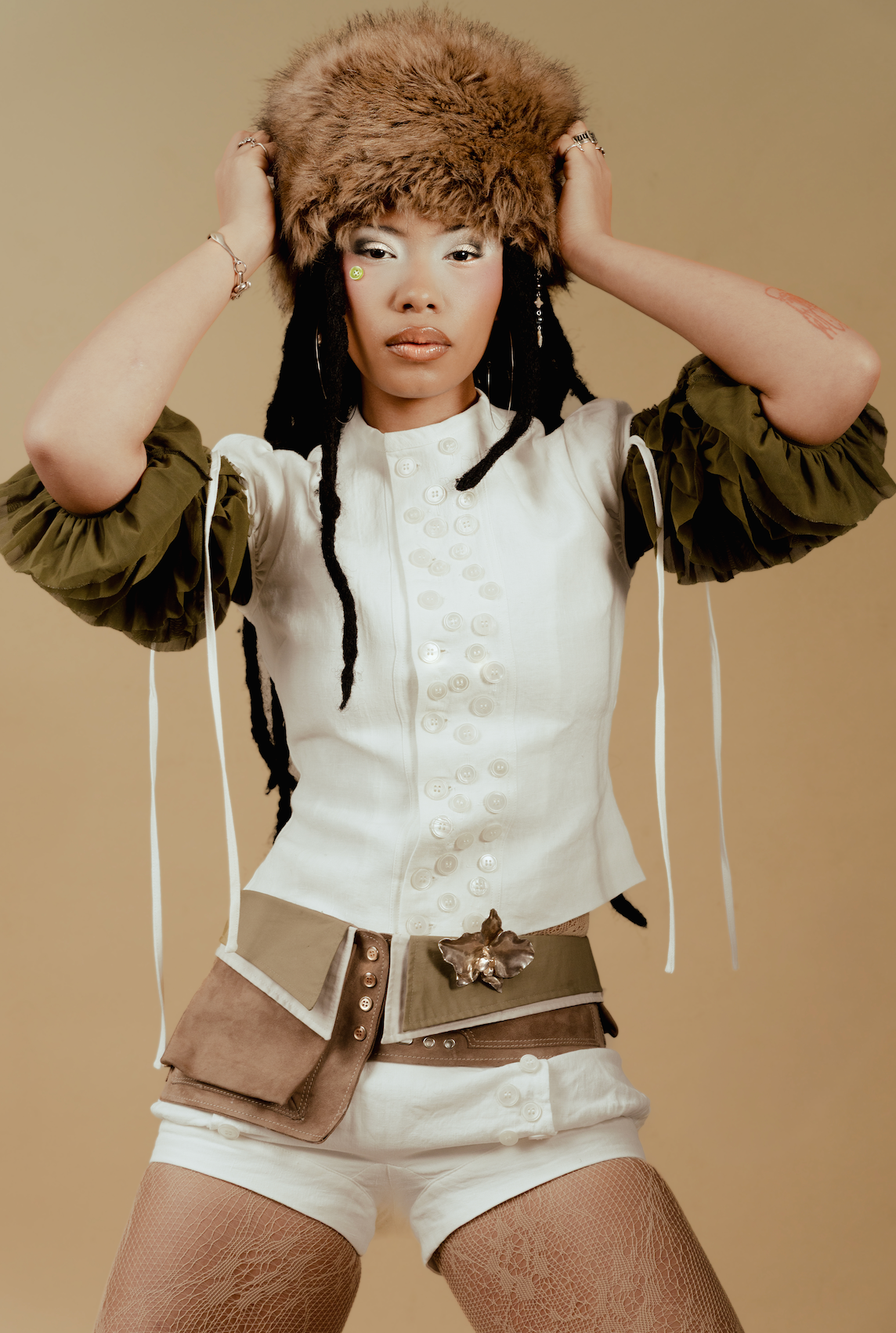 Multi-Button Sailor Top in White